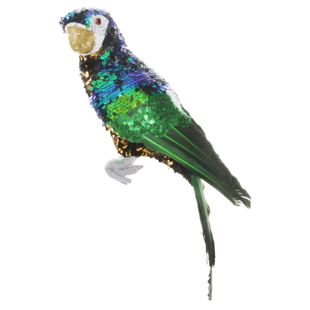 Papuga cekinowa kolorowa 40 cm