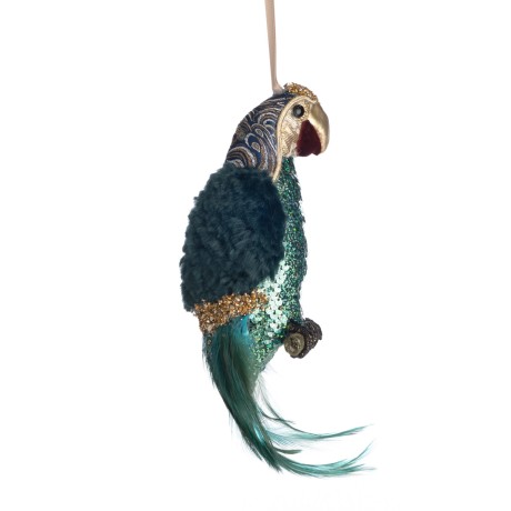 Zawieszka na choinkę papuga cekinowa kolorowa 22 cm