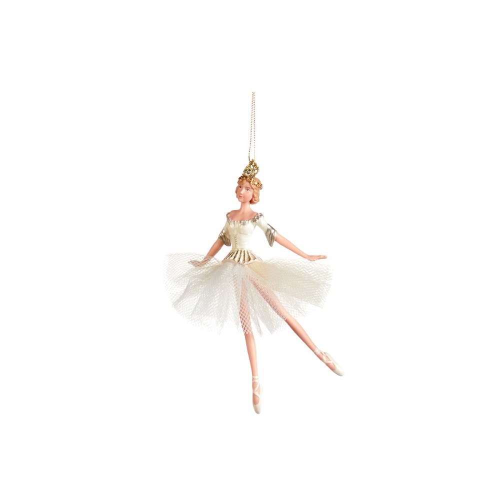 Baletnica na choinkę kremowa