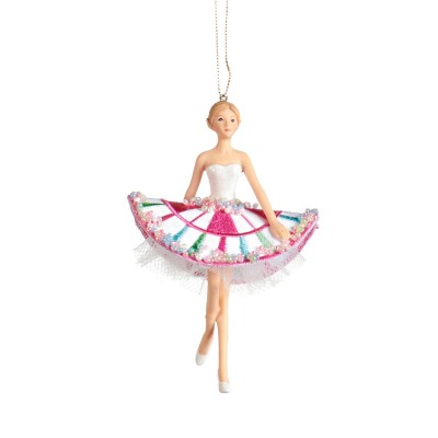 Baletnica na choinkę candy różowo - biała