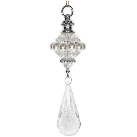 Zawieszka na choinkę transparentna kropla 14 cm