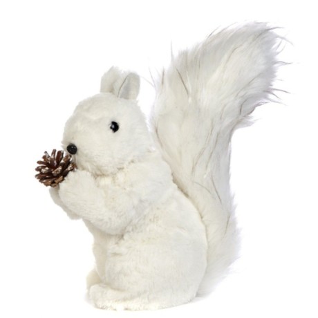 Figurka świąteczna wiewiórka biała 26 cm