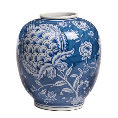 Wazon z porcelany niebiesko - biały 29 cm