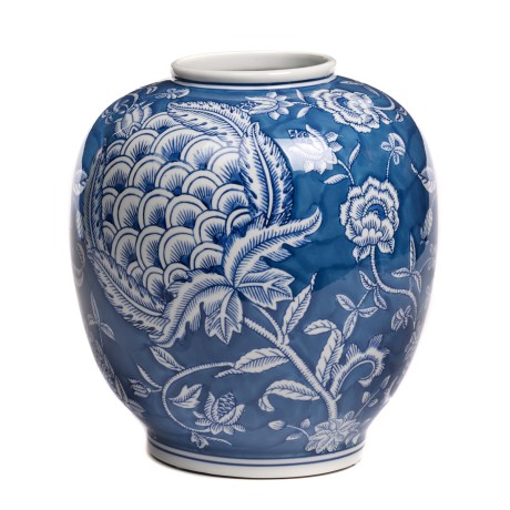 Wazon z porcelany niebiesko - biały 29 cm