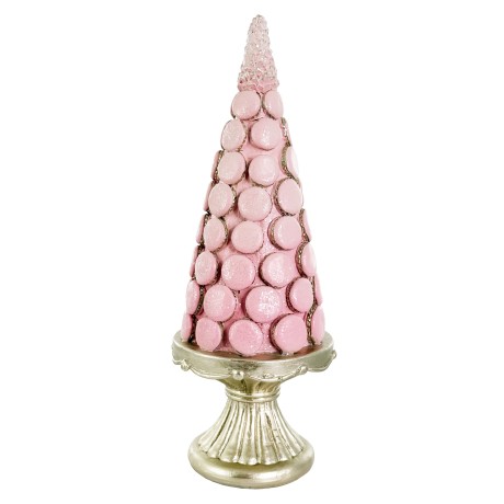 Tort candy macarons złoto - różowy 30 cm