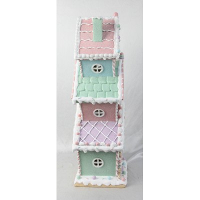 Domek LED piernikowy pastelowy candy 47 cm
