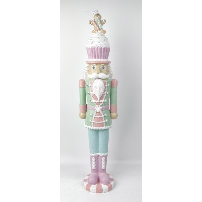 Dziadek do orzechów LED pastelowy candy 68 cm
