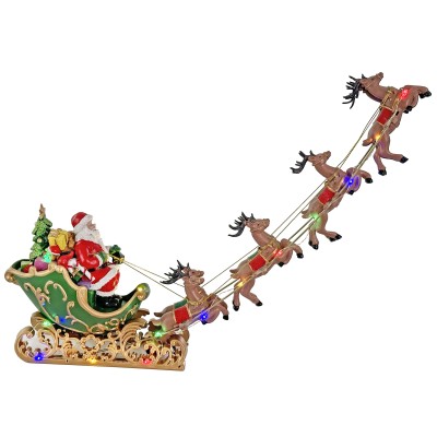 Święty Mikołaj w saniach LED 45 cm
