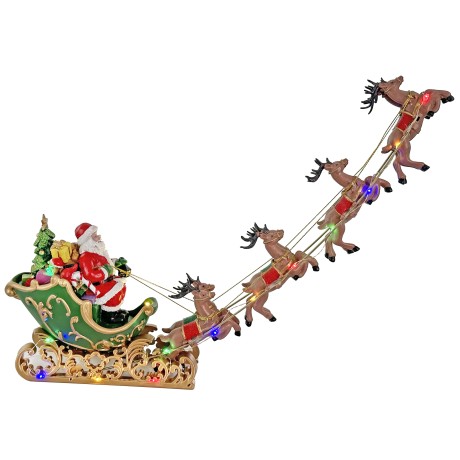 Święty Mikołaj w saniach LED 45 cm