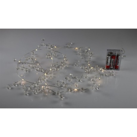 Lampki LED z kryształkami na baterie 20 LED 2m