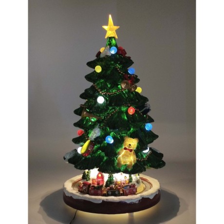 Pozytywka świąteczna choinka z pociągiem 42 cm