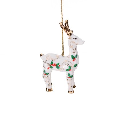 Zawieszka na choinkę porcelanowy jeleń 10 cm