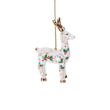 Zawieszka na choinkę porcelanowy jeleń 10 cm
