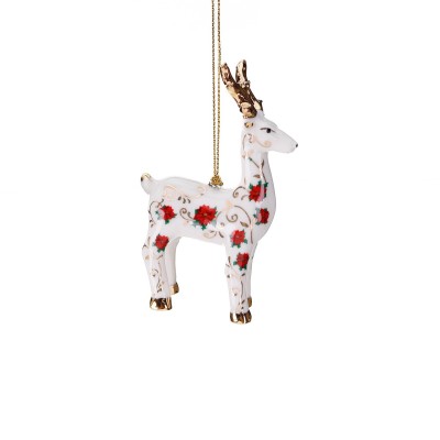 Zawieszka na choinkę porcelanowy jeleń 10 cm