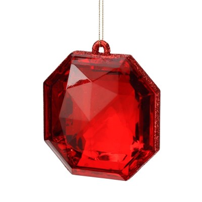 Zawieszka na choinkę klejnot czerwony 10 cm