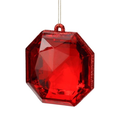 Zawieszka na choinkę klejnot czerwony 10 cm