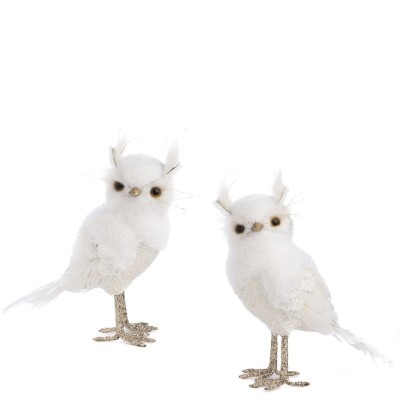 Sowa kremowo-biała 22 cm