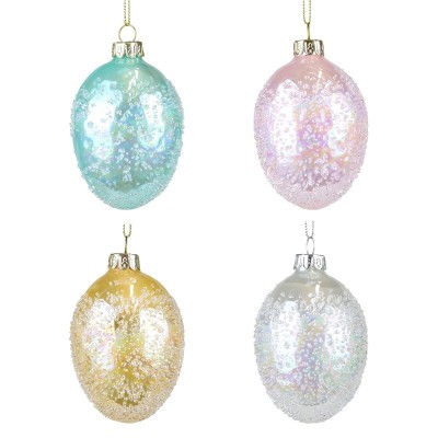 Szklane jajka zawieszki 9 cm zestaw 4 szt.