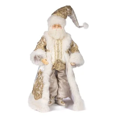 Święty Mikołaj kremowo - złoty figurka 76 cm