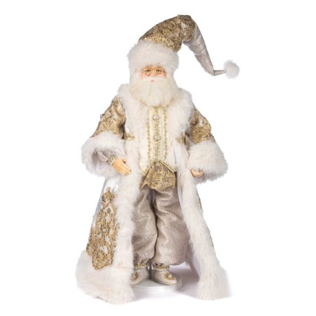 Święty Mikołaj kremowo - złoty figurka 76 cm