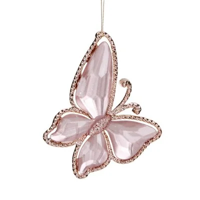 Zawieszka na choinkę motyl różowy 13 cm