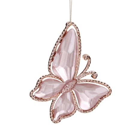 Zawieszka na choinkę motyl różowy 13 cm