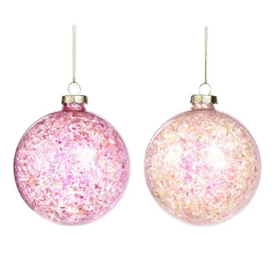 Bombka szklana fioletowa iridescent 10 cm