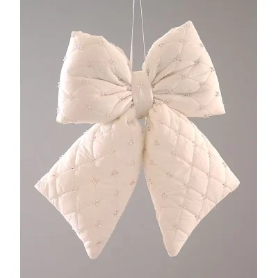 Zawieszka na choinkę biała kokarda 29 cm