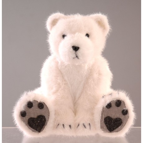 Miś polarny pluszowy siedzący 30 cm
