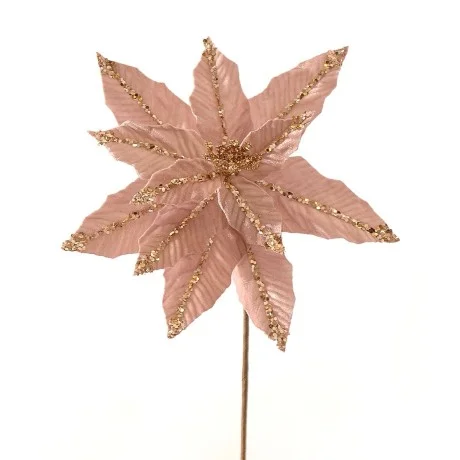 Kwiat na choinkę poinsettia różowa 50 cm