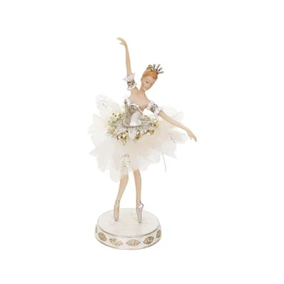 Baletnica kremowo - szampańska figurka ręce na boki 29 cm