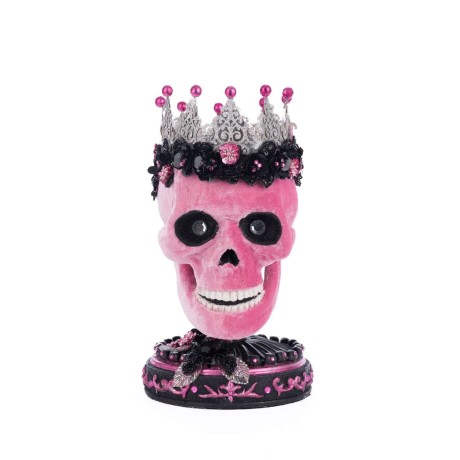 Figurka na Halloween pudełko na drobiazgi w kształcie czaszki 32 cm