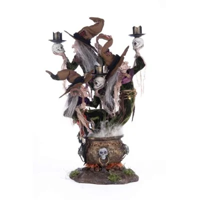 Świecznik na Halloween z motywem czarownic 44 cm