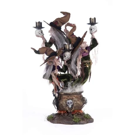 Świecznik na Halloween z motywem czarownic 44 cm