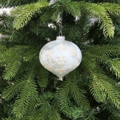 Bombka kulista perłowa zdobiona - ozdoba świąteczna