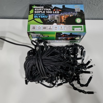 Kurtyna sople 100 Led z efektem błysku