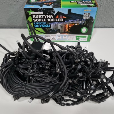 Kurtyna sople 100 Led z efektem błysku