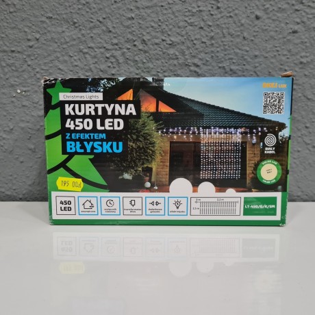 Kurtyna 450 Led z efektem błysku ciepły biały