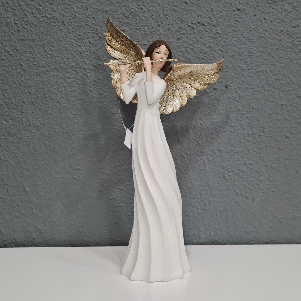 Figurka świąteczna - anioł kremowo - złoty 45 cm