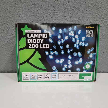 Lampki Diody 200 Led zimny biały