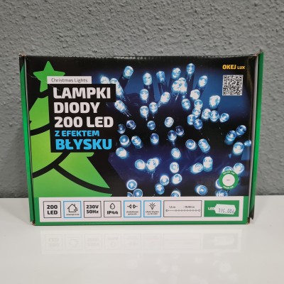 Lampki Diody 200 Led, z efektem błysku zimny biały