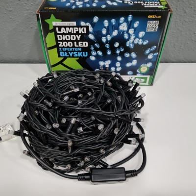 Lampki Diody 200 Led, z efektem błysku ciepły biały