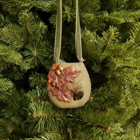 Zawieszka na choinkę - zielona torebka 9 cm