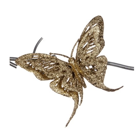 Motyl na choinkę złoty 13 cm