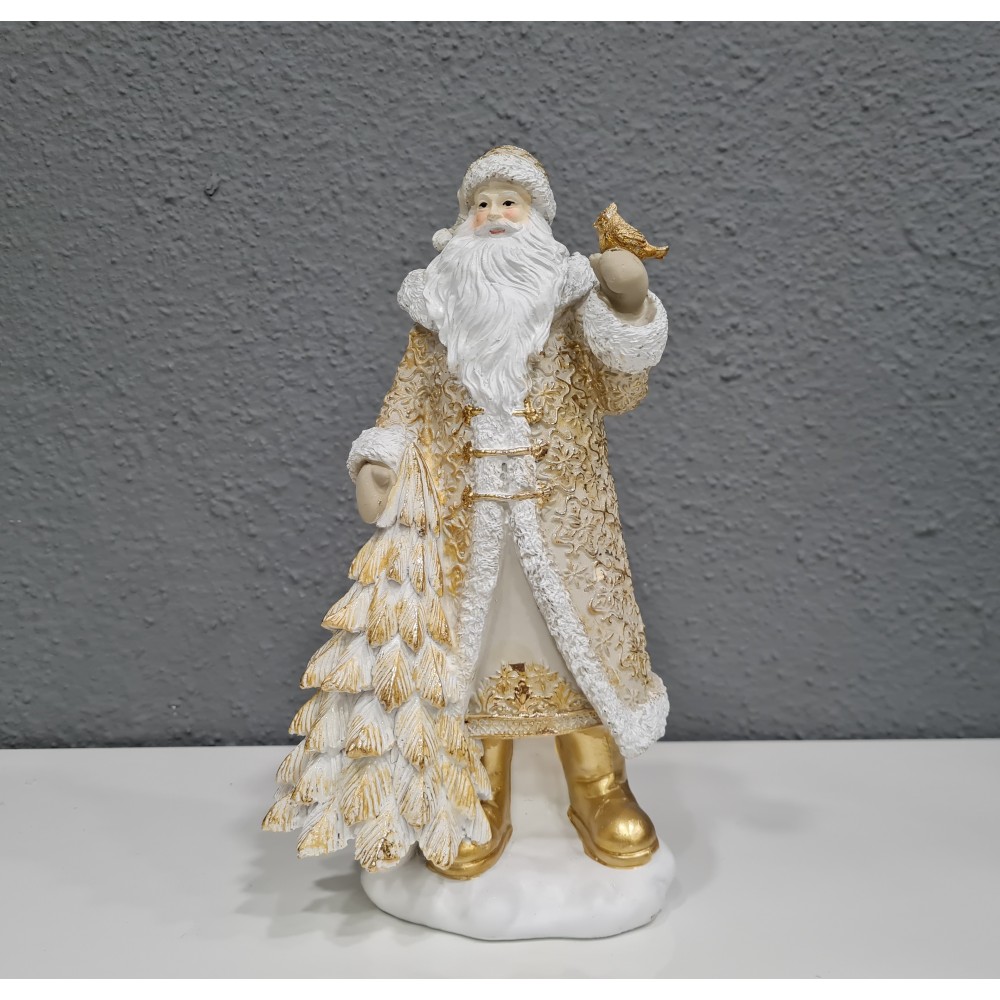 Figurka świąteczna - gwiazdor złoto - kremowy  30 cm