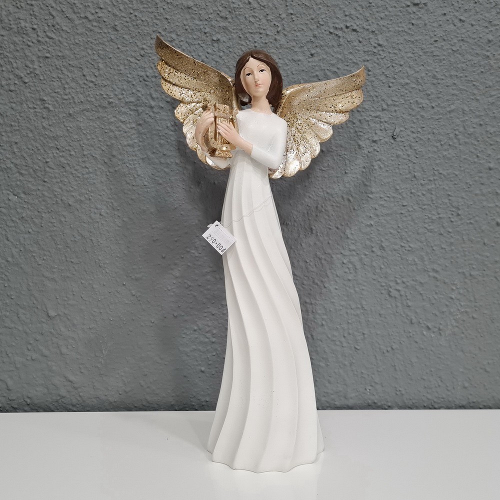 Figurka świąteczna - anioł kremowo - złoty 45 cm