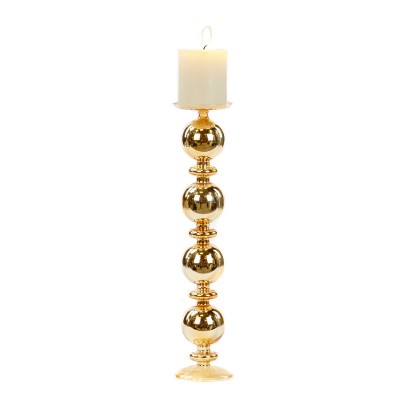 Świecznik złoty szklany kule 38 cm